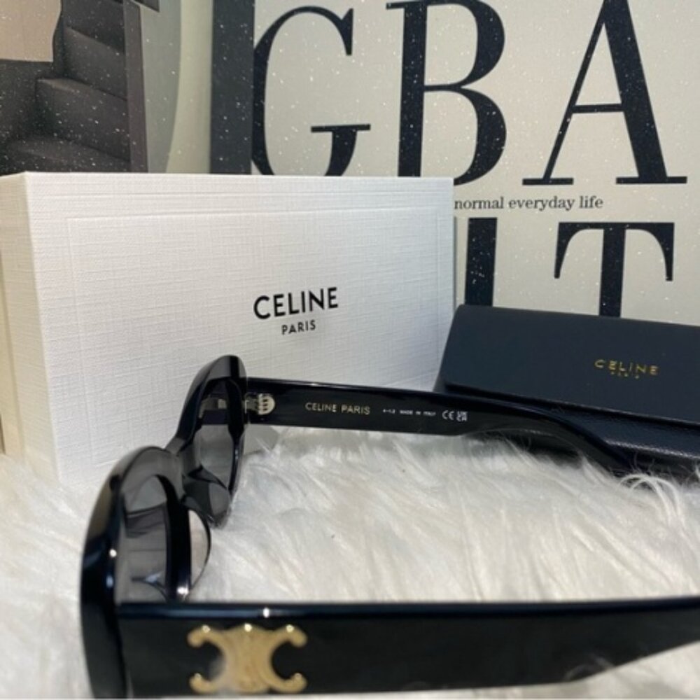 Striking Celine Black Oval Sunglasses - Picture 5 of 5